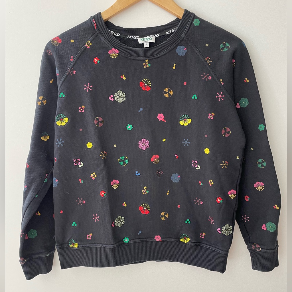 Kenzo Floral Motif Printed & Embroidered Sweatshirt